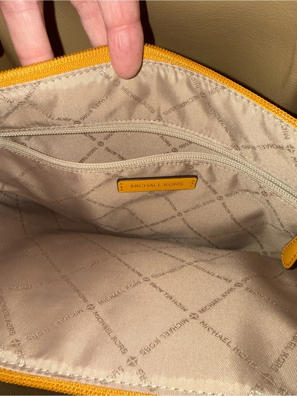 Michael Kors Emilia Goldenrod Pebbled Leather Tote and wallet set